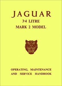Jaguar 3.4 Litre Mark 2 Model Owner's Handbook