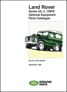 Land Rover Series IIA, III, 109V8 Optional Equipment Parts Catalog