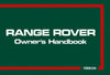 Range Rover Owner's Handbook 1986-1988